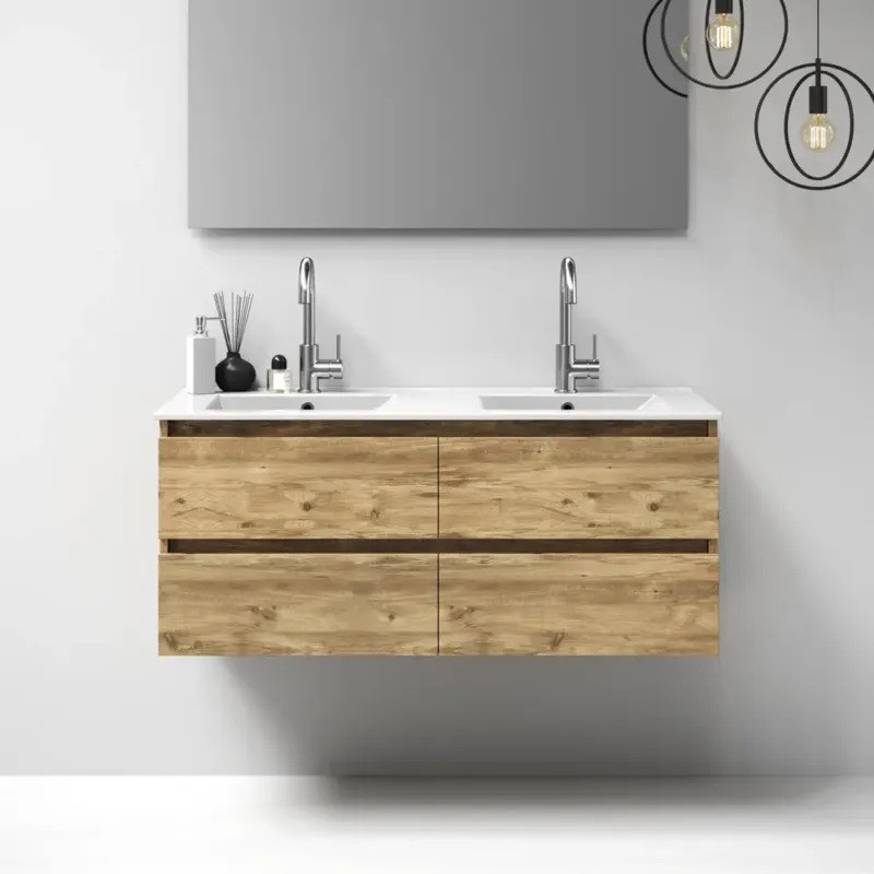 Brauer Nature badmeubel 120cm chateau met wastafel Frost glans wit dubbele wasbak 2 kraangaten Rechtstreeks Van De Fabrikant
