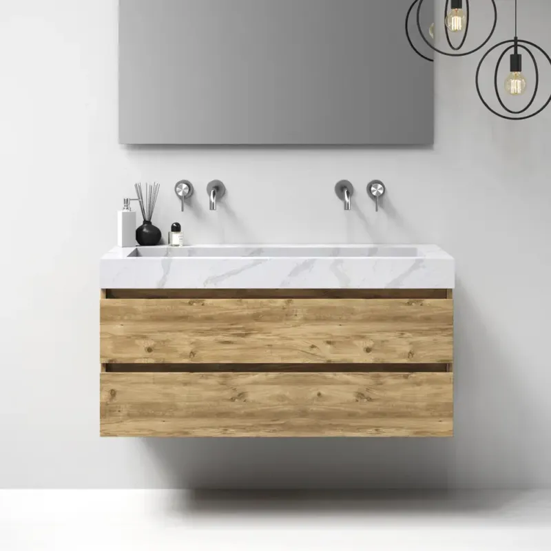 Bestseller Brauer Nature badmeubel 120cm chateau met wastafel Artificial Marble Calacatta Gold enkele wasbak geen kraangaten