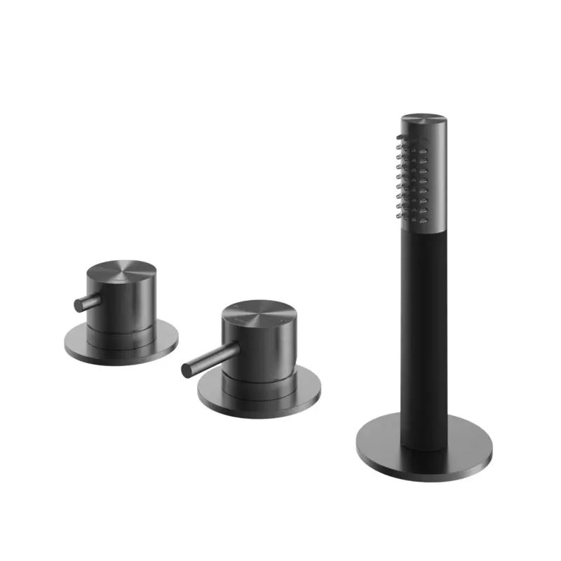 Hotbath Archie 2-wegs badrandcombinatie gunmetal geborsteld PVD Betaalbaar