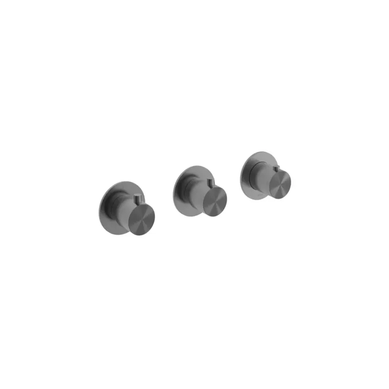 Hotbath Archie afbouwdeel thermostaatkraan met 2 stopkranen gunmetal geborsteld PVD Hete Deal