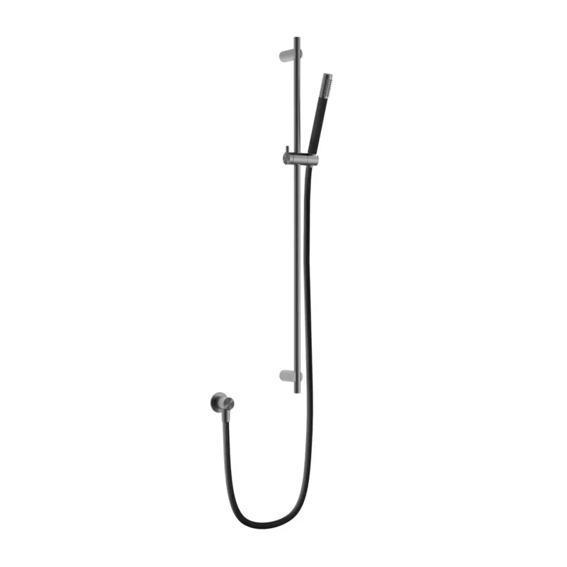 Hotbath Archie glijstang 90cm met wanduitlaat, doucheslang en handdouche gunmetal geborsteld PVD Uitverkoop