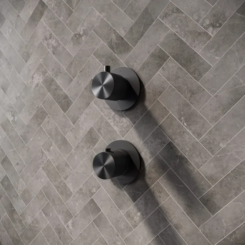 Hotbath Archie afbouwdeel 2-weg inbouw thermostaat gunmetal geborsteld PVD Flitsaanbieding