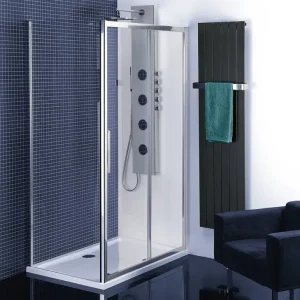 Polysan Lucis rechthoekige douchecabine met schuifdeur 100x80cm chroom Voordeelprijs