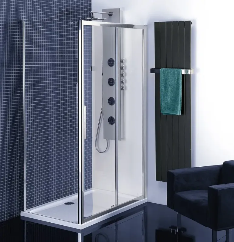 Polysan Lucis rechthoekige douchecabine met schuifdeur 100x80cm chroom Voordeelprijs