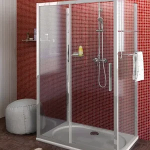 Polysan Lucis rechthoekige douchecabine XL met schuifdeur 100x80cm chroom Beperkte Voorraad