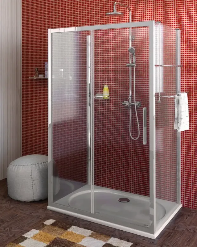 Polysan Lucis rechthoekige douchecabine XL met schuifdeur 100x80cm chroom Beperkte Voorraad
