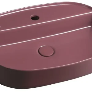 Snelle Levering Isvea Infinity waskom 60x40cm met kraangat rood mat