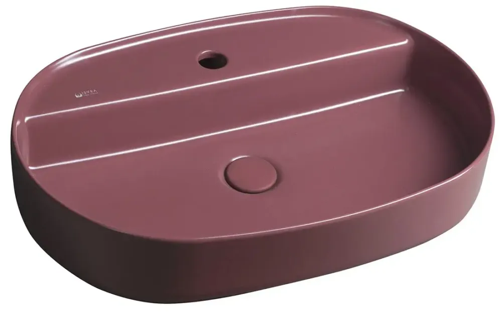 Snelle Levering Isvea Infinity waskom 60x40cm met kraangat rood mat