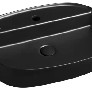 Isvea Infinity waskom 60x40cm met kraangat zwart mat Shop Nu