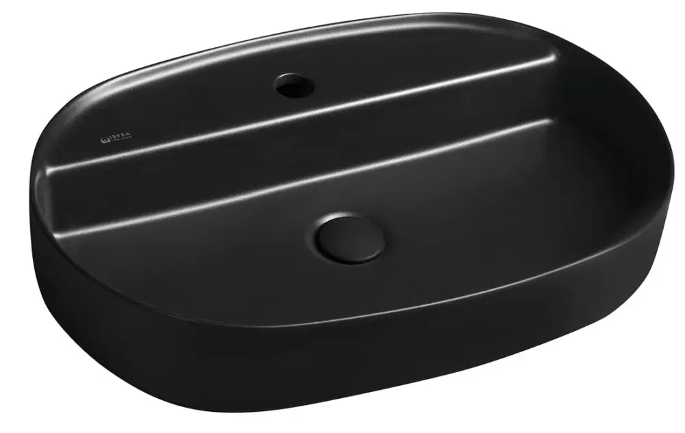 Isvea Infinity waskom 60x40cm met kraangat zwart mat Shop Nu