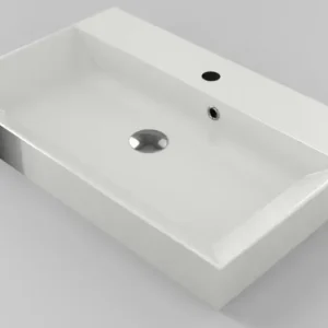 Flitsaanbieding SaniGoods Kolo wastafel 80cm zonder kraangat wit glans