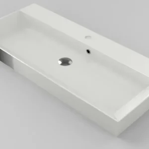 Betrouwbaar SaniGoods Kolo wastafel 100cm zonder kraangat wit glans