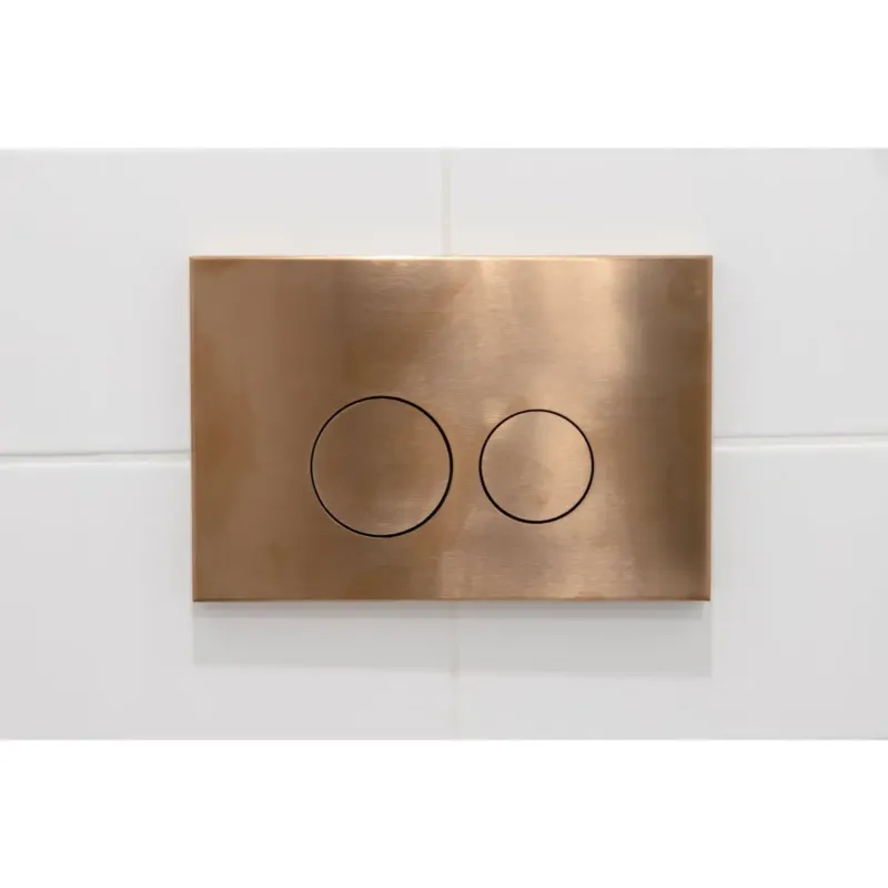Must-Have Qeramiq Push metalen drukplaat geborsteld koper met ronde knoppen voor o.a. UP320 inbouwreservoir