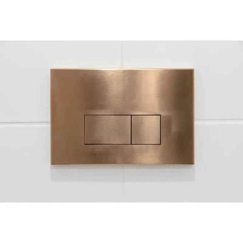 Meest Verkocht Qeramiq Push metalen drukplaat geborsteld koper met vierkante knoppen voor o.a. UP320 inbouwreservoir