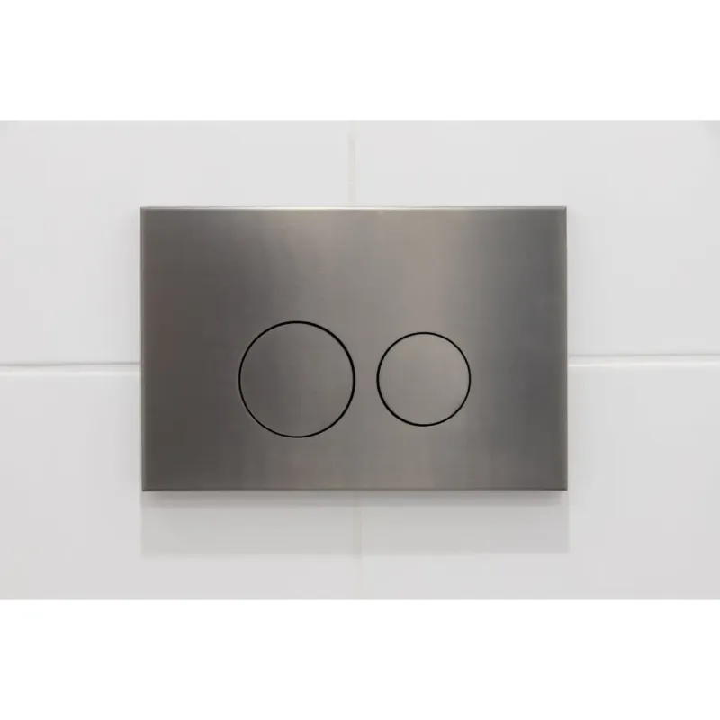 Qeramiq Push metalen drukplaat gunmetal met ronde knoppen voor o.a. UP320 inbouwreservoir Beperkte Voorraad
