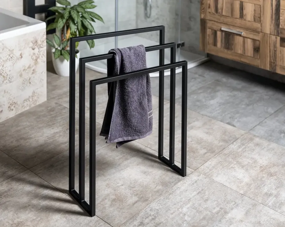 Veilige Betaling Sapho Ska handdoekhouder 55x20x80cm zwart mat