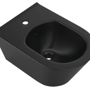 Veilige Betaling Sapho Avva wandbidet met overloop en kraangat 35.5x53cm zwart mat