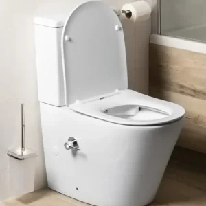 Korting Sapho Paco randloos staand toilet met kraan en bidet spoeler 38x61x80cm wit