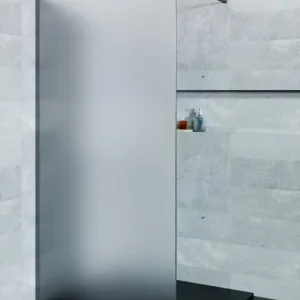 Aanbieding Saniclear Blurred douchewand matglas 120x200cm gunmetal profiel