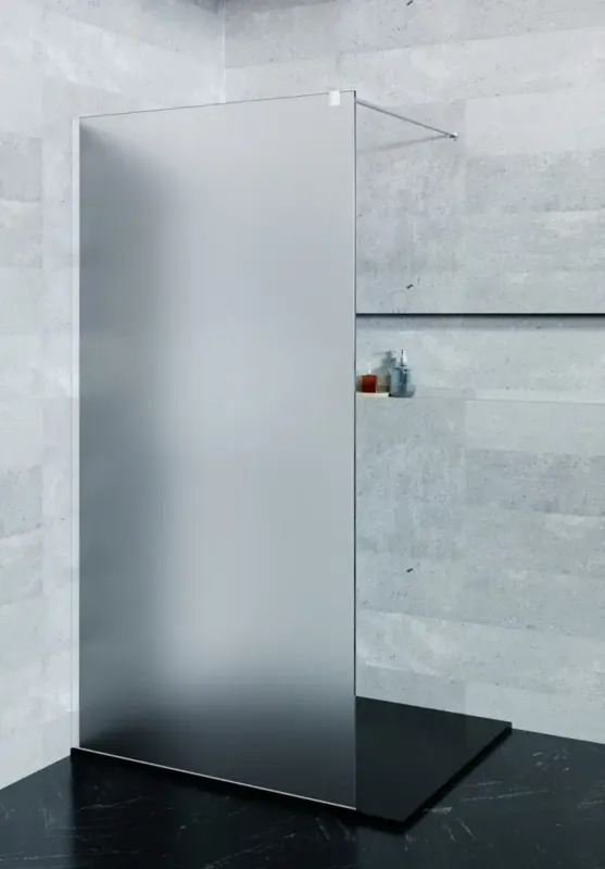 Alleen Vandaag Saniclear Blurred douchewand matglas 140x200cm rvs profiel